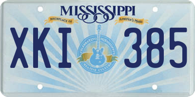 MS license plate XKI385