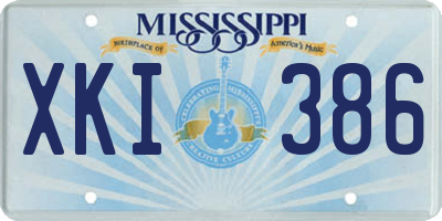 MS license plate XKI386