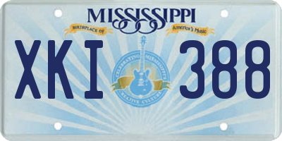 MS license plate XKI388