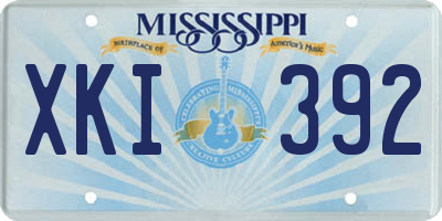 MS license plate XKI392