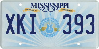 MS license plate XKI393