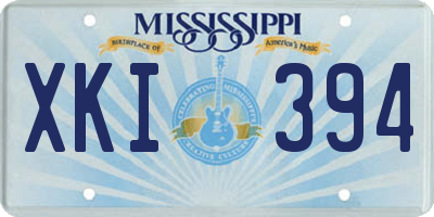 MS license plate XKI394