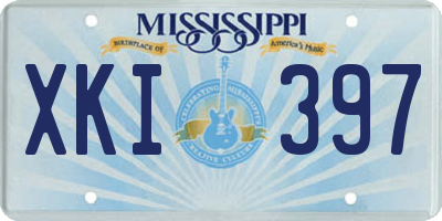 MS license plate XKI397