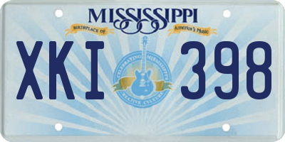 MS license plate XKI398