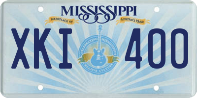 MS license plate XKI400
