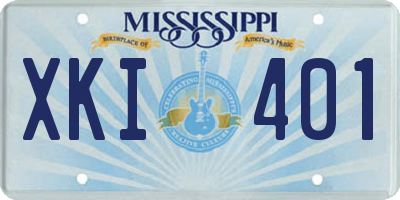 MS license plate XKI401