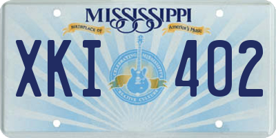 MS license plate XKI402