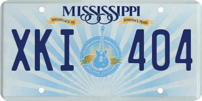 MS license plate XKI404
