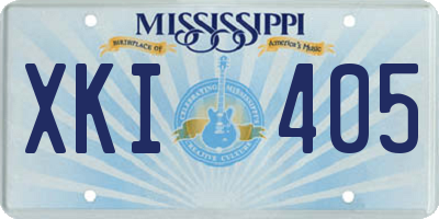MS license plate XKI405