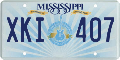 MS license plate XKI407