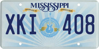 MS license plate XKI408