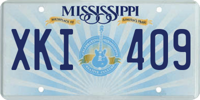 MS license plate XKI409