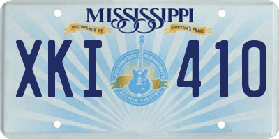 MS license plate XKI410