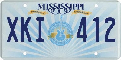 MS license plate XKI412