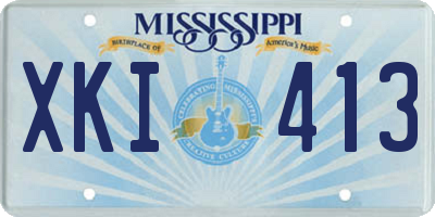 MS license plate XKI413