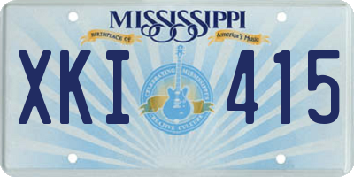 MS license plate XKI415