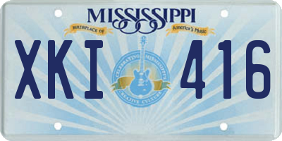 MS license plate XKI416