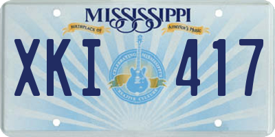 MS license plate XKI417