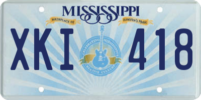 MS license plate XKI418