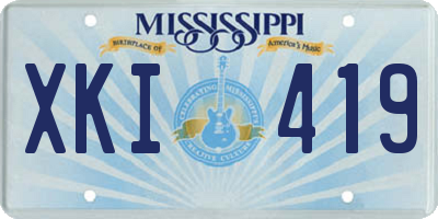 MS license plate XKI419