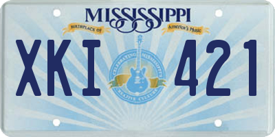 MS license plate XKI421