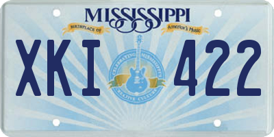 MS license plate XKI422