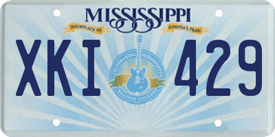 MS license plate XKI429