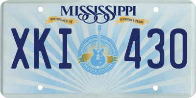 MS license plate XKI430