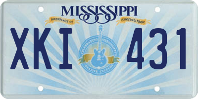 MS license plate XKI431