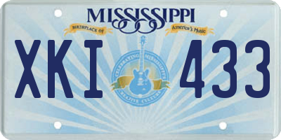 MS license plate XKI433