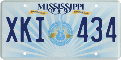 MS license plate XKI434