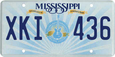 MS license plate XKI436