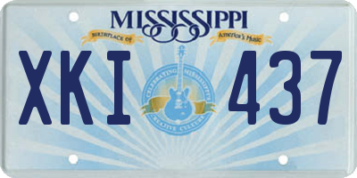MS license plate XKI437