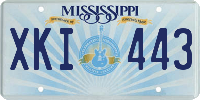 MS license plate XKI443
