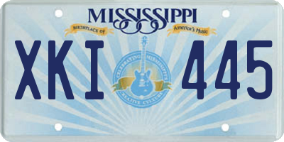 MS license plate XKI445