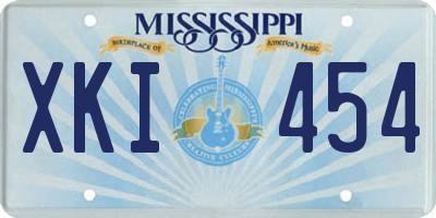MS license plate XKI454
