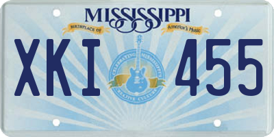MS license plate XKI455
