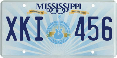MS license plate XKI456