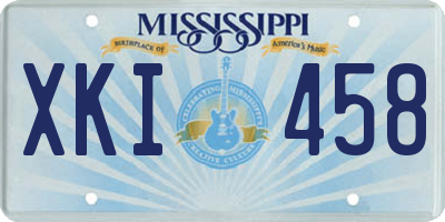 MS license plate XKI458