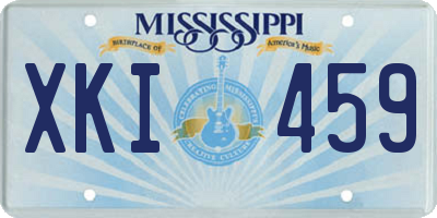 MS license plate XKI459