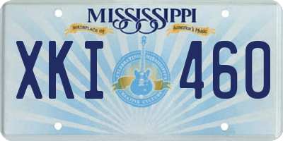 MS license plate XKI460