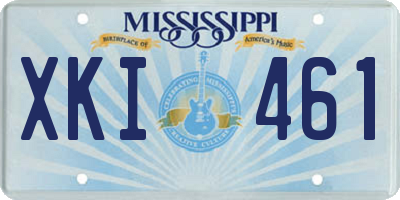 MS license plate XKI461