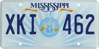 MS license plate XKI462