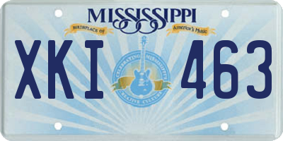 MS license plate XKI463