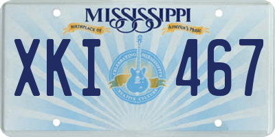 MS license plate XKI467