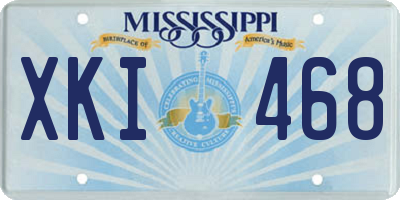 MS license plate XKI468