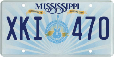 MS license plate XKI470