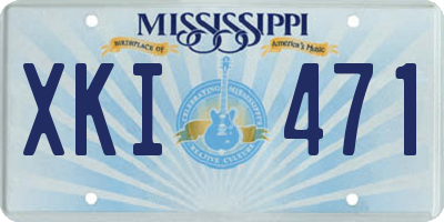 MS license plate XKI471