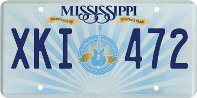MS license plate XKI472