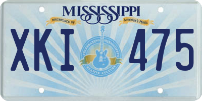 MS license plate XKI475